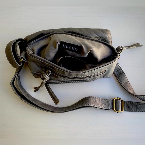 Bueno leather gray crossbody shoulder bag - Picture 5 of 9